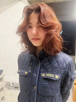 ルナバイルヴェール(LUNA by LeVert)&nbsp;【ブリーチなしコーラルオレンジ×ラフウェーブ】