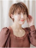 小顔ショート/小顔カット/アッシュベージュ/無造作/外国人風e