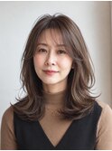  ミディアムレイヤー×白髪ぼかしカラー30代40代50代60代