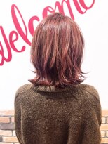 ルーツ(Root)&nbsp;美髪　切りっぱなし　ピンクヴェールカラー