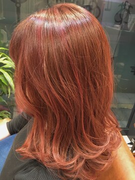 ヘアーサロン キー(Key) 春に人気チェリーピンクゆるふわミディアム♪ハイライトカラー