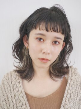 パール(PearL) PearL/ワイドシースルーバング/ぱっつん前髪/ウルフミディパーマ