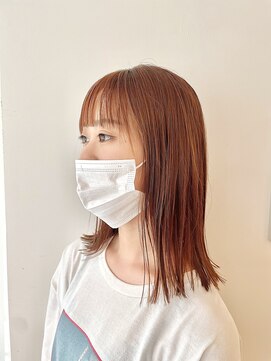 ロンドアジュール 横浜(Lond azur) 秋先取り　オレンジベージュ　ロングボブ