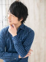 トニーアンドガイメン ホテル京阪仙台店(TONI&GUY MEN) アッシュブラックで無造作プチウルフ束感ショートd