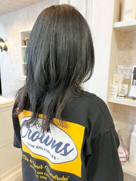 キャアリー(Caary) 福山市美容室Caary人気 春ブルーカラー透明感くすみカラー