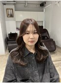 黒髪カタログボブウルフネビージュ小顔に見せるヘアワンレン