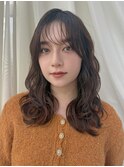 【パーマ風スタイリング】ウォームブラウンカラーレイヤーカット