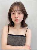 縮毛矯正 くびれヘア レイヤーカット アプリコットオレンジ