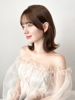 レア 表参道(L'ea)&nbsp;くびれヘアアプリコットオレンジ夏ヘアハイライトカラー