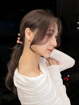 メラク 渋谷(Merak) 【仕事中も可愛い◎】大人かきあげヘア×明るめ透明感グレージュ