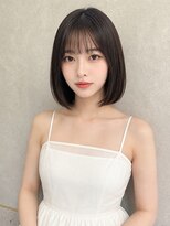 シー バイ ロンド 新宿(Sea by Lond)&nbsp;ワンホンレイヤ ー×ダークブルー[デジタルパーマ/ボブ/韓国]