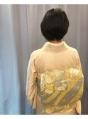【下北沢＊I'll b hair＊】ショートヘアの訪問着の着付け