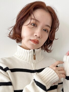 ルル 表参道(lulu.) オレンジブラウン/ボブ/暖色カラー/暖色ボブ