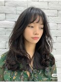 カット+コテ巻き風パーマ