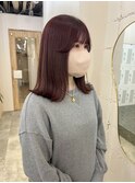 20代/30代/40代/ロブ/ピンクブラウン/髪質改善カラー