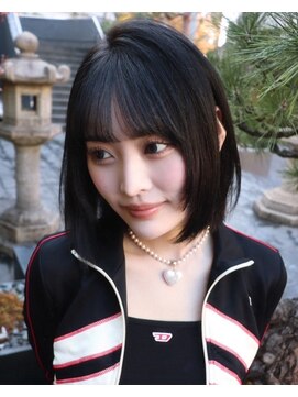 ハコ プラス(HACO+) ブルーブラック 切りっぱなしボブ