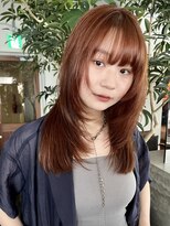 ロングレイヤー　レイヤーカット　ブリーチなしカラー