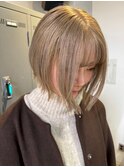 ダブルカラー×ボブ
