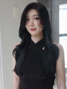 ベレーザシェルト(Beleza scelto) 15018艶髪アッシュブラックグレージュ韓国風巻きレイヤーカット