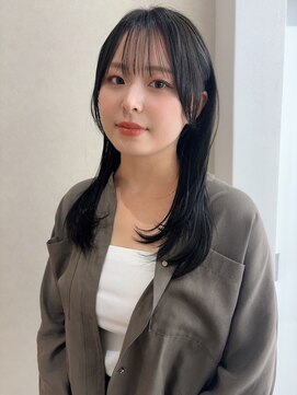 ミリ 奈良店(mm) オリーブグレージュ/顔周り/前髪/暗髪/赤み消し/近鉄奈良/奈良