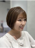 透け感ブラウンカラー ショートボブ