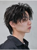 心斎橋フェザーパーマフェザーショートセンターパート20代緩め
