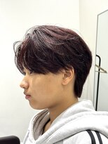 カルム(kalm)&nbsp;メンズセンターパートウルフセンターパートニュアンスパーマ襟足