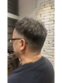 メンズショート　ホワイトメッシュ　ホワイトグレー