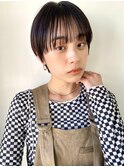【表参道sheta小林】黒髪マッシュショートネビージュボブルフ