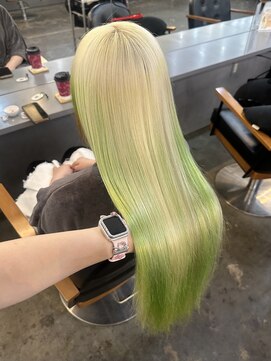 ジュール 池袋(Joule) ブロンド×ライムグリーンのグラデーションカラー♪♪