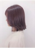 【CIEL×久光】切りっぱなしロブ×ツヤ感ピンクブラウン