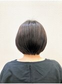 丸み/白髪染め/ショートボブ/ミニボブ/小顔/ダークアッシュ