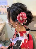 *サイドアップスタイルの浴衣セット*