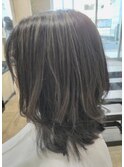 白髪ぼかしハイライト　べージュカラー