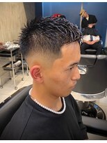 ビンゴ(BINGO)&nbsp;1838渋谷メンズカット黒髪スキンフェードバーバーフェードカット