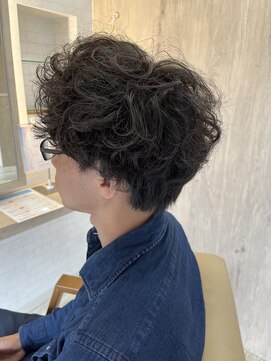 メンズサロン ルーブ 新潟(メンズサロンLOOB) 緩めシャドウパーマメンズマッシュウルフカット新津波巻きパーマ