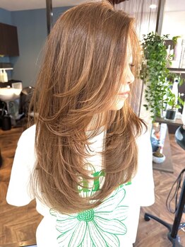 オルブライト(Albright)の写真/《小顔レイヤーカット》顔周りの動きで小顔に見せる再現性の高いヘアスタイルに♪[八幡] 