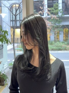 アイノア シノン 神保町(AInoa sinon) "色落ちが早いなら"ダークグレージュ/艶カラー