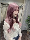 ラベンダーピンクブリーチ透明感ピンク10代20代