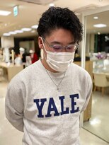 ツイストスパイラル波巻きシャドウパーマ無造作銀座メンズパーマ