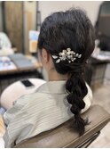 編みおろし/ヘアアレンジ/編み込み/結婚式/お出かけ