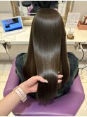 京都美容室 髪質改善 レイヤーカット ブリーチなし 透明感カラー