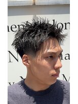 キングオブヘア バイ ノイズ 梅田茶屋町店(KING of hair by NOISM)&nbsp;スパイキーショートスパイラルパーマツーブロックセンターパート