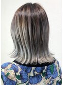 【美容室　京都　伏見　recta】Blue＆silverバレイヤージュ