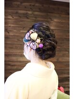 ミックスカール(Mixcurl) 卒業式、謝恩会パーティー編み込みアップスタイル