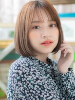 カバーヘア ブリス 大宮西口(COVER HAIR bliss)&nbsp;暖色系カラー透けバング前下がりぷつっとボブb大宮20代30代40代!