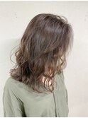 ラベンダーグレージュ大人ミディふわふわセット
