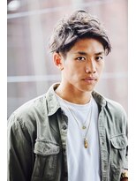 クレスト 近江八幡店(CREST) マッシュツーブロックメンズパーママッシュウルフメンズカット