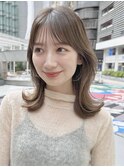 ★くびレイヤーエモージュ前髪薄めバング小顔カット大人ガーリー