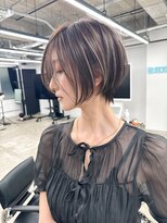 ジルブラン(JIL BLAN) グレージュハイライトベージュカラーインナーカラーボブショート